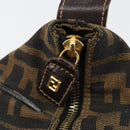 FENDI Zucca Canvas Hand Bag Brown Black Auth 113512-12