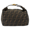 FENDI Zucca Canvas Hand Bag Brown Black Auth 113512-13