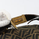 FENDI Zucca Canvas Hand Bag Brown Black Auth 113512-8