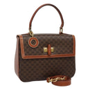 CELINE Macadam Canvas Hand Bag PVC Leather 2way Brown Auth 113560-1