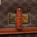 CELINE Macadam Canvas Hand Bag PVC Leather 2way Brown Auth 113560-9