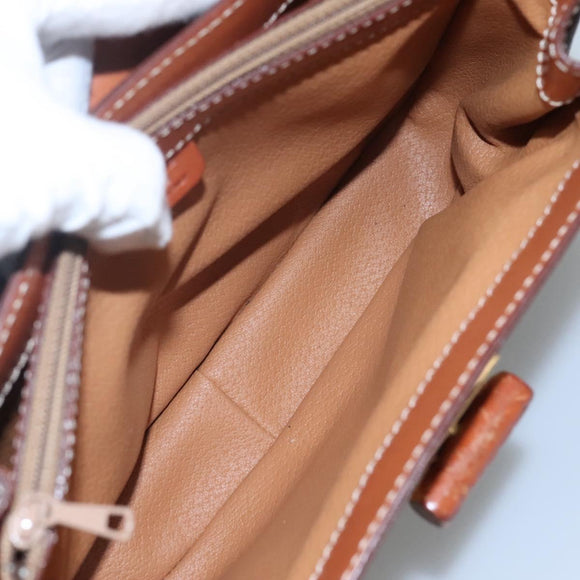 CELINE Macadam Canvas Hand Bag PVC Leather 2way Brown Auth 113560