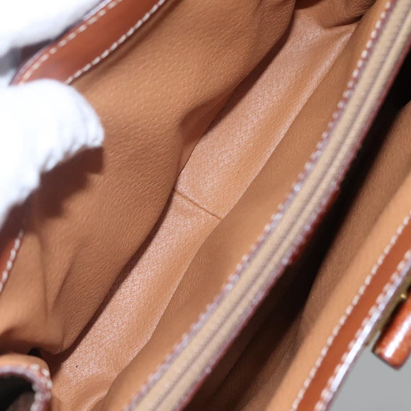 CELINE Macadam Canvas Hand Bag PVC Leather 2way Brown Auth 113560