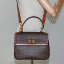 CELINE Macadam Canvas Hand Bag PVC Leather 2way Brown Auth 113560-25