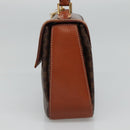 CELINE Macadam Canvas Hand Bag PVC Leather 2way Brown Auth 113560-4