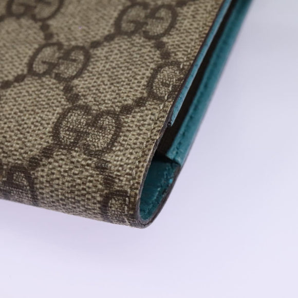 GUCCI GG Supreme Pouch PVC Leather Beige 125848 Auth 113564