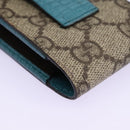 GUCCI GG Supreme Pouch PVC Leather Beige 125848 Auth 113564-12