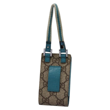 GUCCI GG Supreme Pouch PVC Leather Beige 125848 Auth 113564 - 0