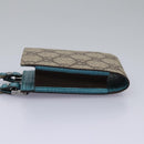 GUCCI GG Supreme Pouch PVC Leather Beige 125848 Auth 113564-3