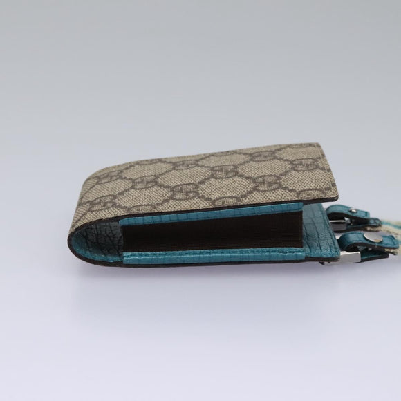 GUCCI GG Supreme Pouch PVC Leather Beige 125848 Auth 113564