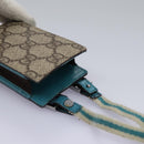 GUCCI GG Supreme Pouch PVC Leather Beige 125848 Auth 113564-6