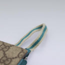 GUCCI GG Supreme Pouch PVC Leather Beige 125848 Auth 113564-8