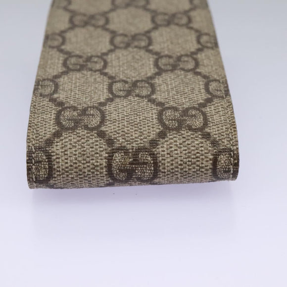 GUCCI GG Supreme Pouch PVC Leather Beige 125848 Auth 113564
