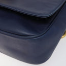CELINE Shoulder Bag Leather Blue Auth 113569-10