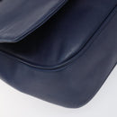 CELINE Shoulder Bag Leather Blue Auth 113569-11