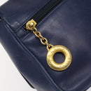 CELINE Shoulder Bag Leather Blue Auth 113569-14