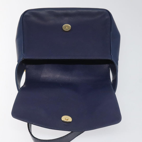 CELINE Shoulder Bag Leather Blue Auth 113569