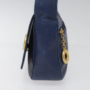 CELINE Shoulder Bag Leather Blue Auth 113569-4