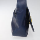 CELINE Shoulder Bag Leather Blue Auth 113569-5