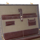 FENDI Attache case Zucca Canvas Trunk Black Brown Auth 113581-10