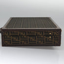 FENDI Attache case Zucca Canvas Trunk Black Brown Auth 113581-3