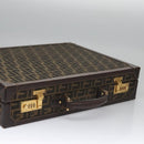 FENDI Attache case Zucca Canvas Trunk Black Brown Auth 113581-6