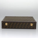 FENDI Attache case Zucca Canvas Trunk Black Brown Auth 113581-5