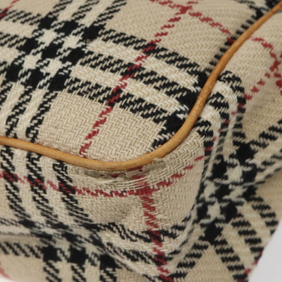 BURBERRY Nova Check Hand Bag Wool Beige Auth 113600