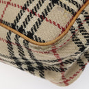 BURBERRY Nova Check Hand Bag Wool Beige Auth 113600-15