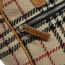 BURBERRY Nova Check Hand Bag Wool Beige Auth 113600-14