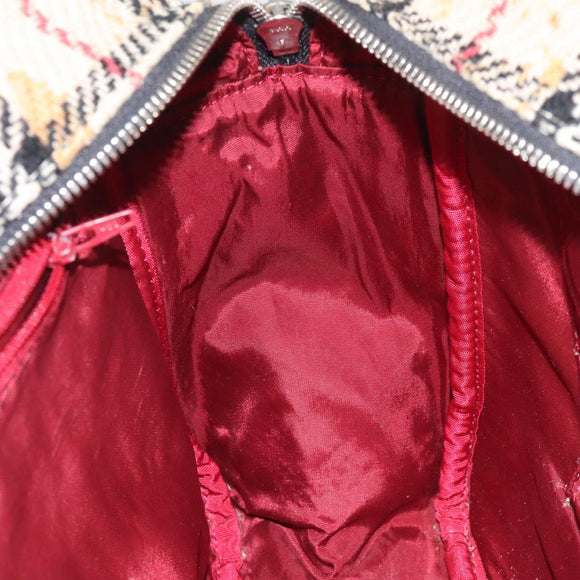 BURBERRY Nova Check Hand Bag Wool Beige Auth 113600