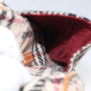 BURBERRY Nova Check Hand Bag Wool Beige Auth 113600-22