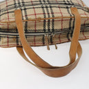 BURBERRY Nova Check Hand Bag Wool Beige Auth 113600-7