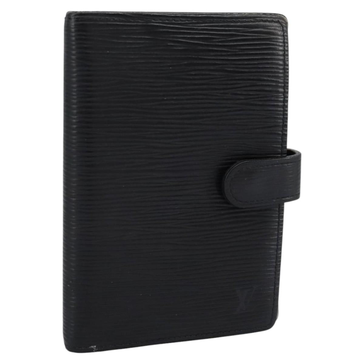 LOUIS VUITTON Epi Agenda PM Day Planner Cover Black R20052 LV Auth 113605