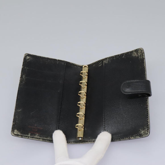 LOUIS VUITTON Epi Agenda PM Day Planner Cover Black R20052 LV Auth 113605