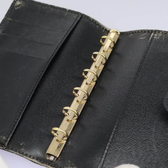 LOUIS VUITTON Epi Agenda PM Day Planner Cover Black R20052 LV Auth 113605