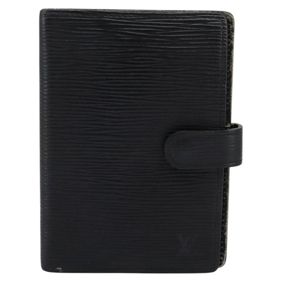 LOUIS VUITTON Epi Agenda PM Day Planner Cover Black R20052 LV Auth 113605