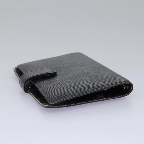 LOUIS VUITTON Epi Agenda PM Day Planner Cover Black R20052 LV Auth 113605
