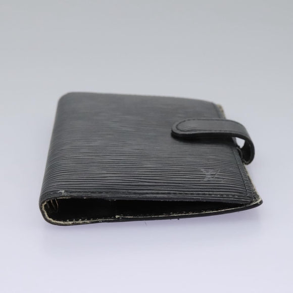 LOUIS VUITTON Epi Agenda PM Day Planner Cover Black R20052 LV Auth 113605