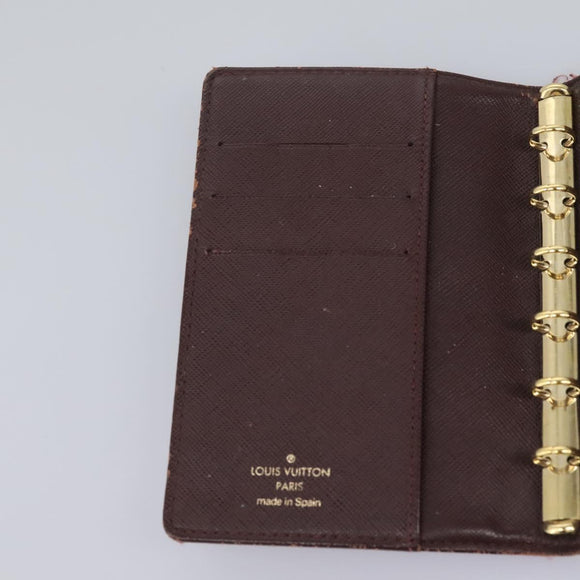 LOUIS VUITTON Monogram Mini Agenda PM Day Planner Cover Red R20912 Auth 113615