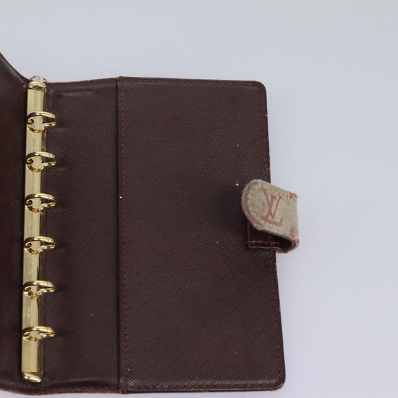 LOUIS VUITTON Monogram Mini Agenda PM Day Planner Cover Red R20912 Auth 113615
