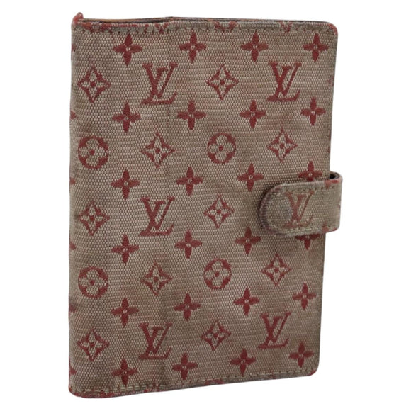 LOUIS VUITTON Monogram Mini Agenda PM Day Planner Cover Red R20912 Auth 113615
