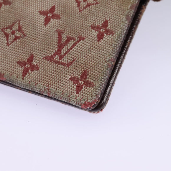 LOUIS VUITTON Monogram Mini Agenda PM Day Planner Cover Red R20912 Auth 113615