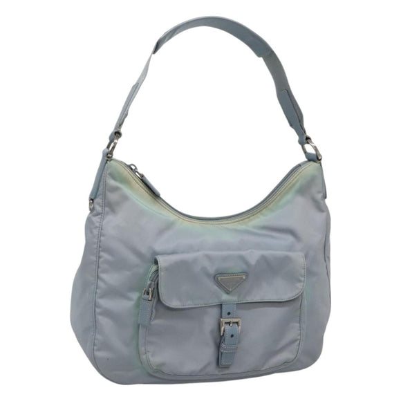 PRADA Shoulder Bag Nylon Light Blue Auth 113631