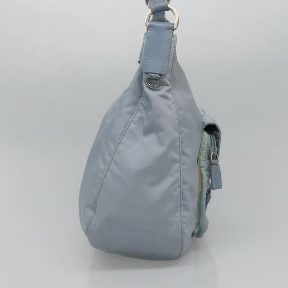 PRADA Shoulder Bag Nylon Light Blue Auth 113631