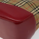 BURBERRY Nova Check Hand Bag Canvas Beige Auth 113637-10