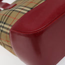 BURBERRY Nova Check Hand Bag Canvas Beige Auth 113637-11