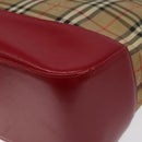 BURBERRY Nova Check Hand Bag Canvas Beige Auth 113637-12