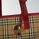 BURBERRY Nova Check Hand Bag Canvas Beige Auth 113637-14