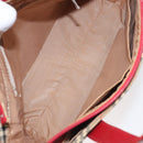 BURBERRY Nova Check Hand Bag Canvas Beige Auth 113637-16